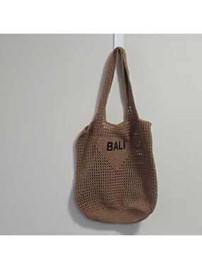 Bali Tan Handmade Crochet Tote Bag